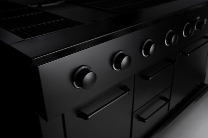 Boretti Luciano Black Outdoor Kitchen with Integrated Refrigerator