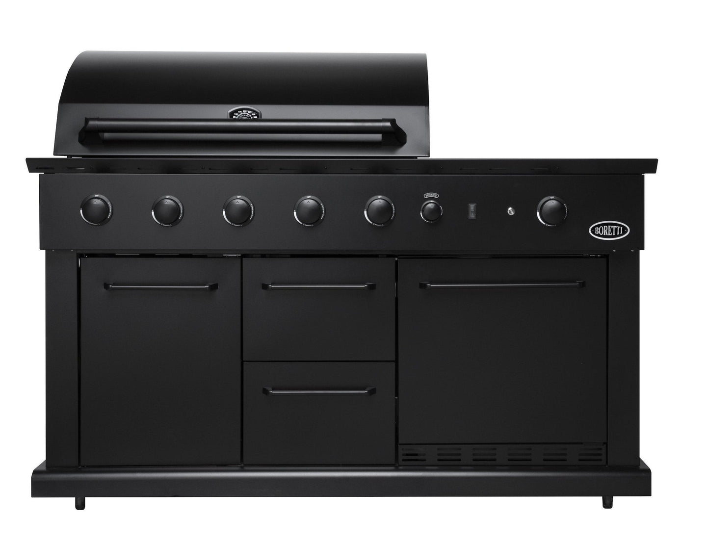 Boretti Luciano Black Outdoor Kitchen with Integrated Refrigerator